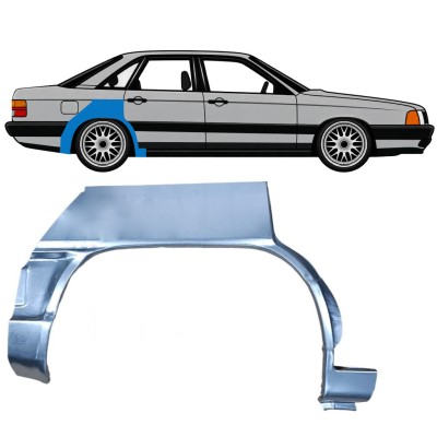 Painel de reparação do guarda-lamas traseiro para Audi 100 C3 1982-1990 / Direito 7607