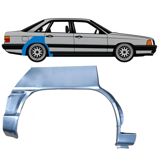 Painel de reparação do guarda-lamas traseiro para Audi 100 C3 1982-1990 / Direito 7607