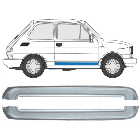 Painel de reparação interna das portas dianteiras para Fiat 126p 1972-2000 / Esquerda+Direita / Conjunto 17265