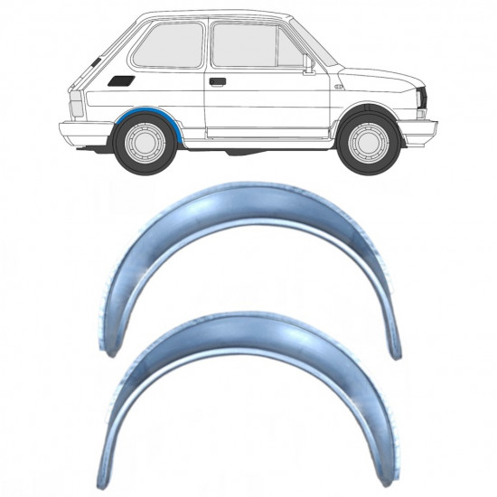 Painel de reparação do guarda-lamas traseiro para Fiat 126p 1972-2000 / Esquerda+Direita / Conjunto 10461