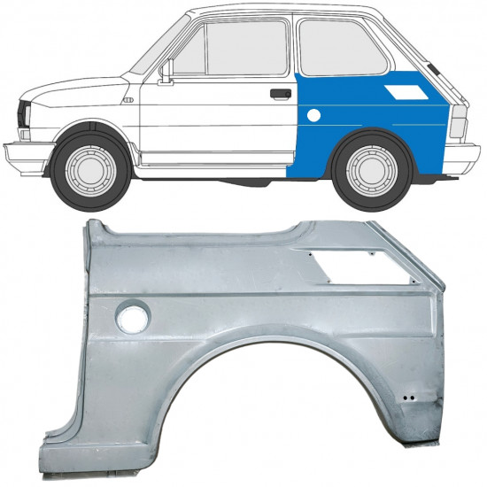 Painel de reparação do guarda-lamas traseiro para Fiat 126p 1985-1994 / Esquerdo 7585