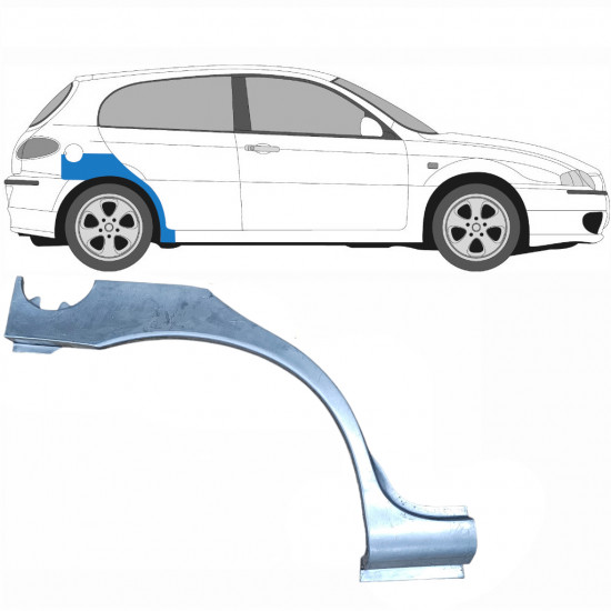 Painel de reparação do guarda-lamas traseiro para Alfa Romeo 147 2000-2010 / Direito 6045