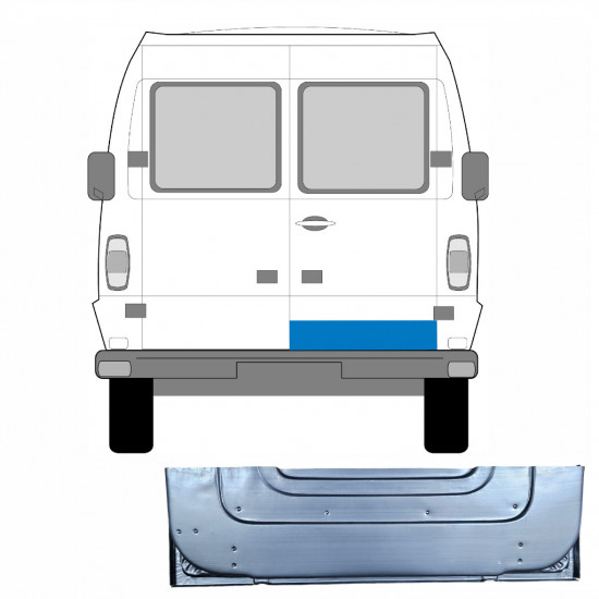 Painel de reparação interna das portas traseiras para Mercedes T1 1977-1996 / Direito 5241