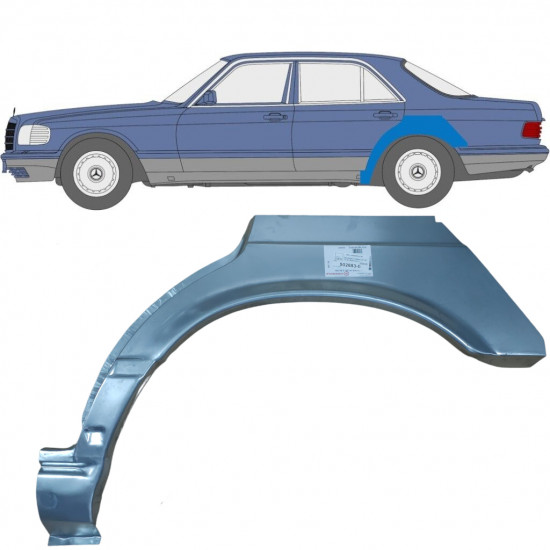 Painel de reparação do guarda-lamas traseiro para Mercedes S-class 1979-1991 / Esquerdo 6738