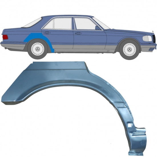 Painel de reparação do guarda-lamas traseiro para Mercedes S-class 1979-1991 / Direito 6737