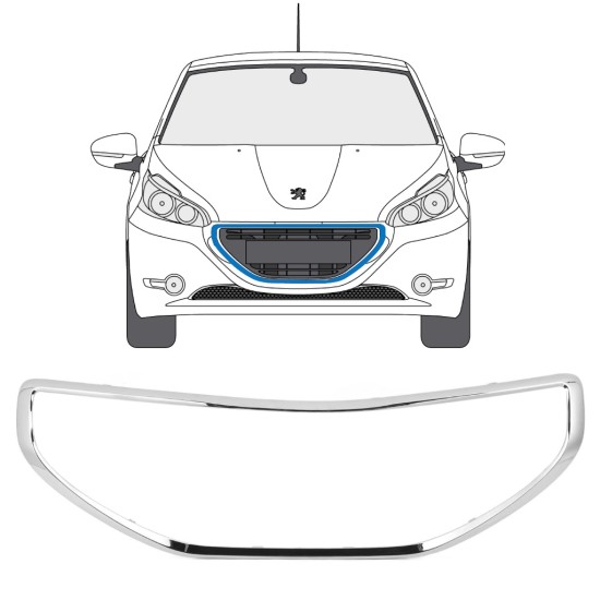 Moldura da grelha frontal para Peugeot 208 2012-2015 16197
