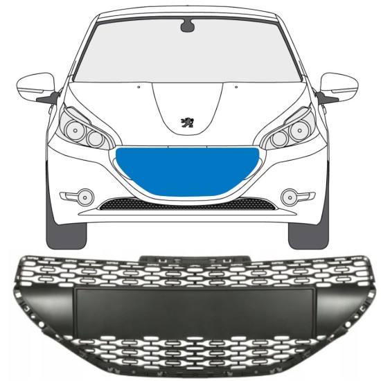 Grelha para Peugeot 208 2012-2015 16196