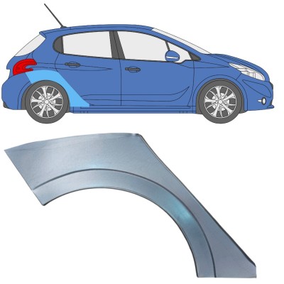 Painel de reparação do guarda-lamas traseiro para Peugeot 208 2012-2019 / Direito 16316