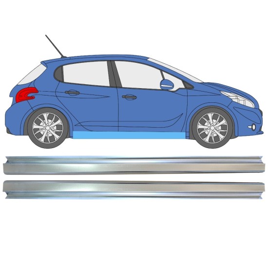 Painel de reparação da soleira para Peugeot 208 2012-2019 / Esquerda+Direita / Conjunto 16315