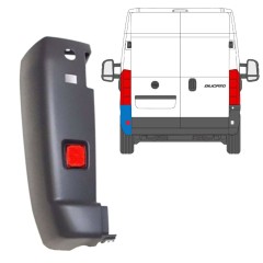 Canto do para-choque traseiro com Luz refletora para Fiat Ducato 2006-2018 / Esquerdo / Conjunto 9728