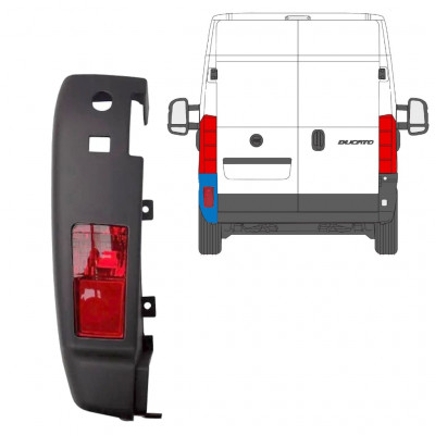 Canto do para-choque traseiro com Luz para Fiat Ducato 2006-2018 / Esquerdo /  10076