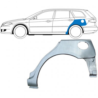 Painel de reparação do guarda-lamas traseiro para Mazda 6 2002-2008 / Esquerdo / COMBI 6134