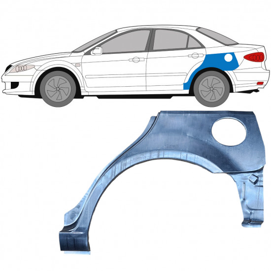 Painel de reparação do guarda-lamas traseiro para Mazda 6 2002-2008 / Esquerdo / HATCHBACK 6136