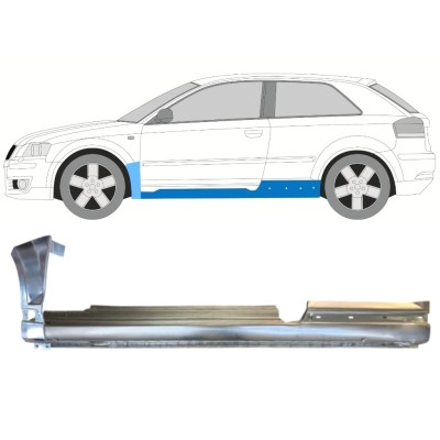 Soleira completa com reparação de guarda-lamas dianteiro para Audi A3 8P 2003-2012 / Esquerdo / Conjunto 14707