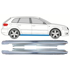 Soleira completa para Audi A3 8P 2003-2012 / Esquerda+Direita / Conjunto 9999