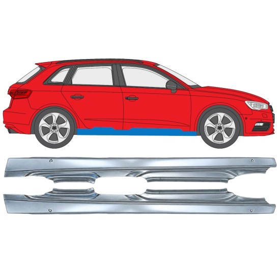Soleira completa para Audi A3 8V 2012-2020 / Esquerda+Direita / HATCHBACK / Conjunto 17285
