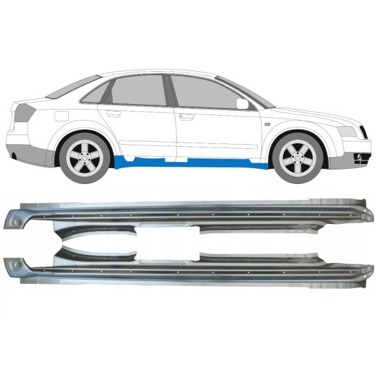 Soleira completa para Audi A4 B6 2000-2004 / Esquerda+Direita 15159