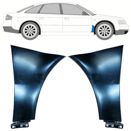 Painel de reparação do guarda-lamas dianteiro para Audi A6 C5 1997-2004 / Esquerda+Direita / Conjunto 9852