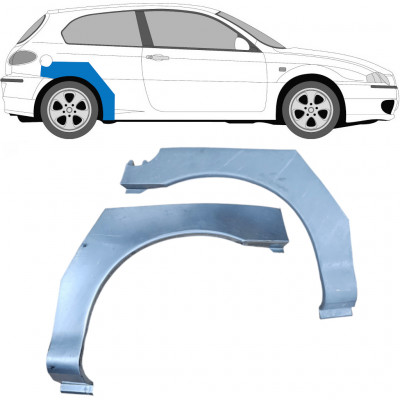 Painel de reparação do guarda-lamas traseiro para Alfa Romeo 147 2000-2010 / Esquerda+Direita / Conjunto 9269