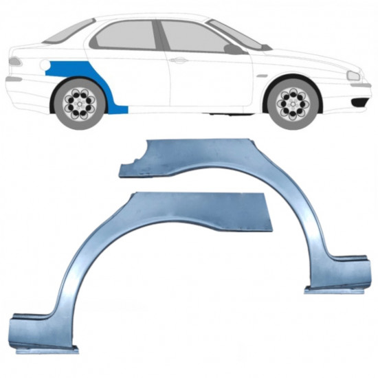 Painel de reparação do guarda-lamas traseiro para Alfa Romeo 156 1997-2005  / Esquerda+Direita / SEDAN / Conjunto 9438