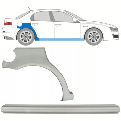 Painel de reparação da soleira com guarda-lamas traseiro para Alfa Romeo 159 2005-2012 / Direito / Conjunto 10316