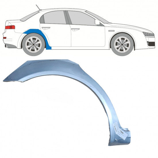 Painel de reparação do guarda-lamas traseiro para Alfa Romeo 159 2005-2012 / Direito 7586