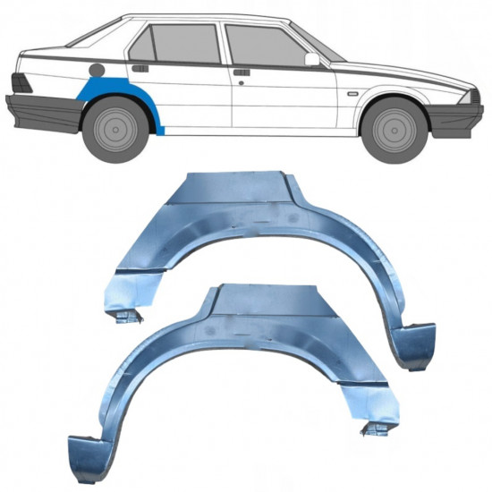 Painel de reparação do guarda-lamas traseiro para Alfa Romeo 75 1985-1992 / Esquerda+Direita / Conjunto 10440