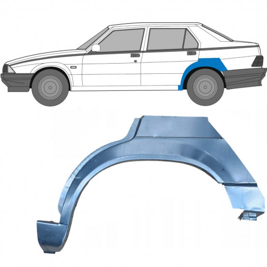 Painel de reparação do guarda-lamas traseiro para Alfa Romeo 75 1985-1992 / Esquerdo 7016