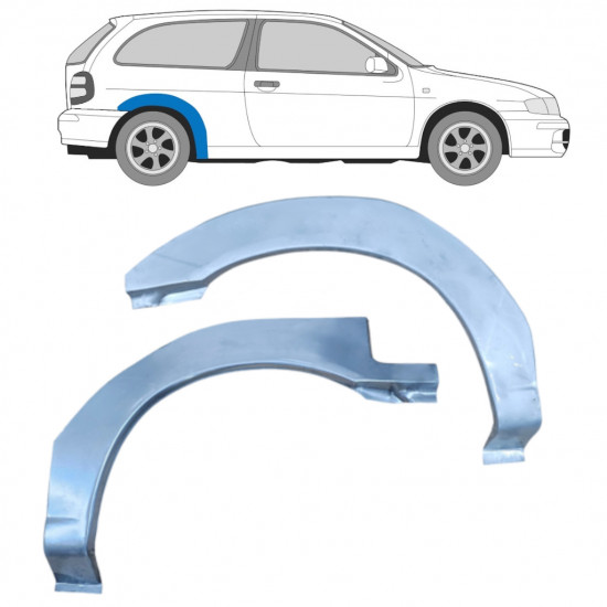 Painel de reparação do guarda-lamas traseiro para Nissan Almera 1995-2000 / Esquerda+Direita / Conjunto 10455