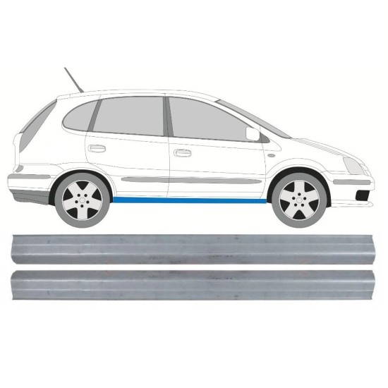 Painel de reparação da soleira para Nissan Almera Tino 2000-2006 / Esquerda = Direita (simétrico) / Conjunto 10649