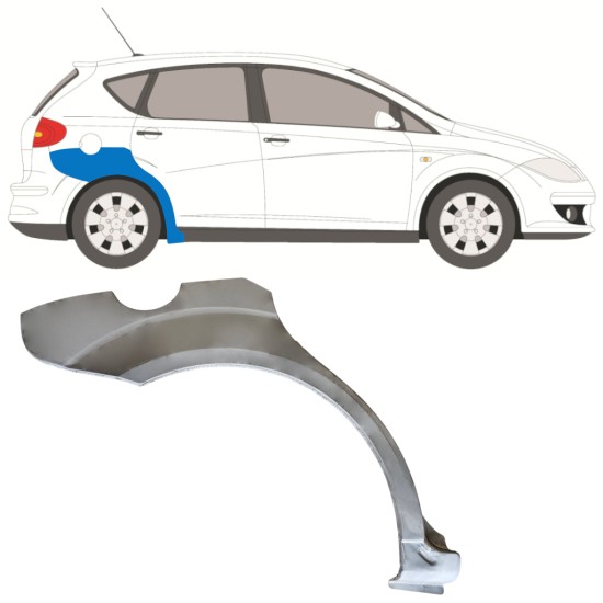Painel de reparação do guarda-lamas traseiro para Seat Altea 2004-2015 / Direito 15046