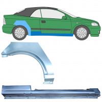 Painel de reparação da soleira com guarda-lamas traseiro para Opel Astra G 2001-2006 CABRIO / Direito / Conjunto 12592