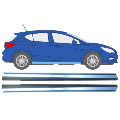 Painel de reparação da parte inferior da soleira para Opel Vauxhall Astra K 2015-2022 / Esquerda+Direita / Conjunto 16626