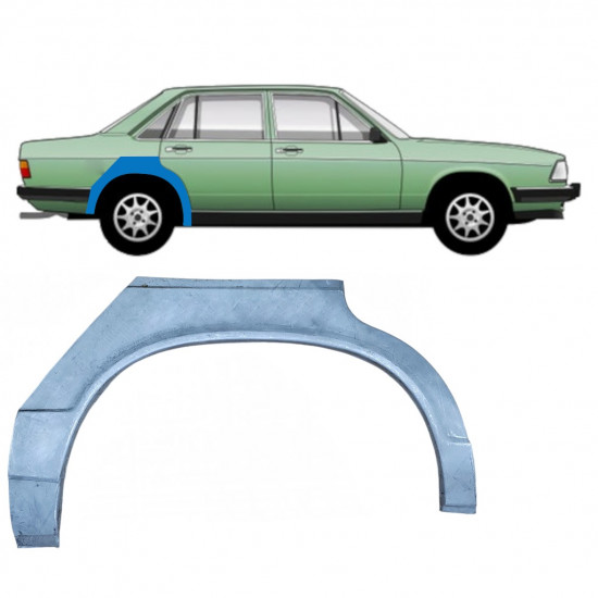 Painel de reparação do guarda-lamas traseiro para Audi 100 C2 1976-1982 / Direito 9303