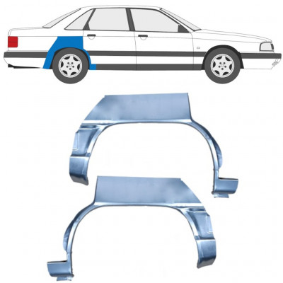 Painel de reparação do guarda-lamas traseiro para Audi 100 C3 1982-1991 / Esquerda+Direita / Conjunto 9993