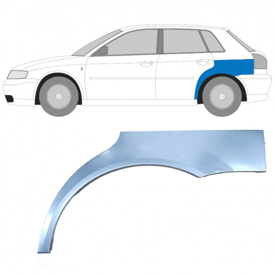 Painel de reparação do guarda-lamas traseiro para Audi A3 8L 1996-2003 / Esquerdo 11794