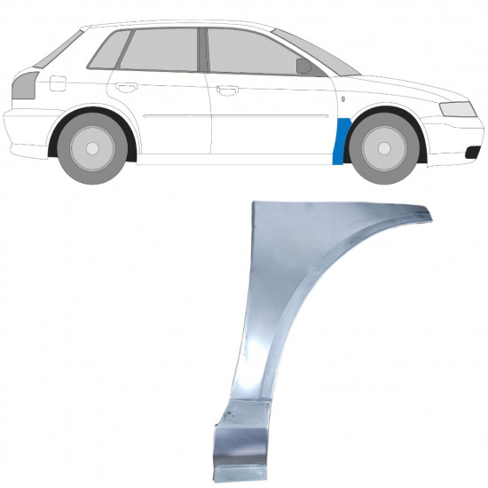 Painel de reparação do guarda-lamas dianteiro para Audi A3 8L 1996-2003 / Direito 11802