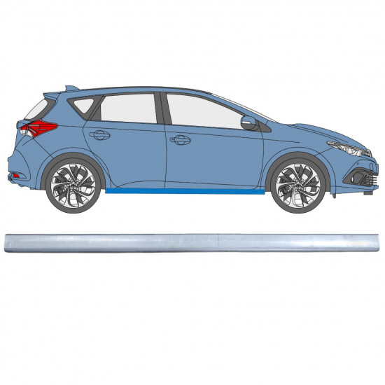 Painel de reparação da soleira para Toyota Auris 2013-2018 Hb / Esquerda = Direita (simétrico) 12448