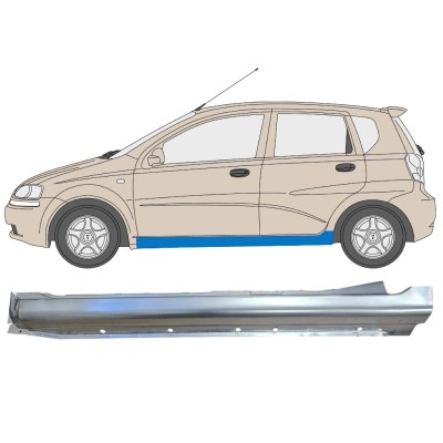Soleira completa para Chevrolet Aveo 2003-2006 / Esquerdo / HATCHBACK 14538