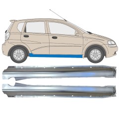 Soleira completa para Chevrolet Aveo 2003-2006 / Esquerda+Direita / HATCHBACK / Conjunto 14539