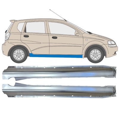 Soleira completa para Chevrolet Aveo 2003-2006 / Esquerda+Direita / HATCHBACK / Conjunto 14539
