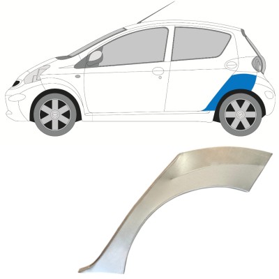 Painel de reparação do guarda-lamas traseiro para Toyota Aygo 2005-2012 / Esquerdo 16059
