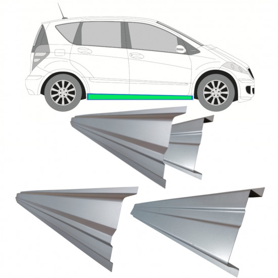 Painel de reparação interna e externa da soleira para Mercedes A-class 2004-2012 / Esquerda = Direita (simétrico) 11156