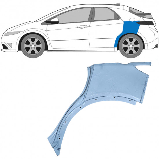 Painel de reparação do guarda-lamas traseiro para Honda Civic 2005-2011 / Esquerdo 6635