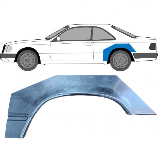 Painel de reparação do guarda-lamas traseiro para Mercedes W124 1984-1997 / Esquerdo / COUPE 5391