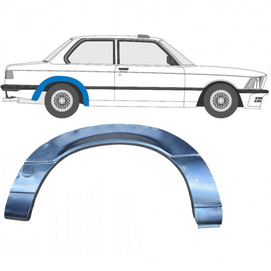 Painel de reparação do guarda-lamas traseiro para BMW 3 E21 1975-1984 / Direito 6412