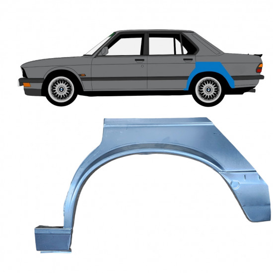 Painel de reparação do guarda-lamas traseiro para BMW 5 E28 1981-1987 / Esquerdo 7623