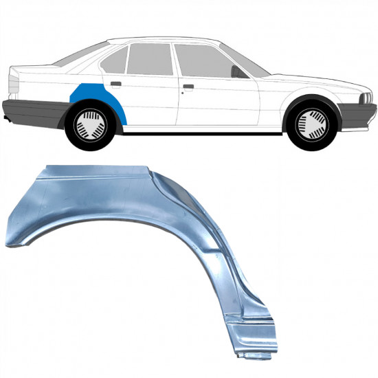 Painel de reparação do guarda-lamas traseiro para BMW 5 E34 1987-1996  / Direito / SEDAN 6400