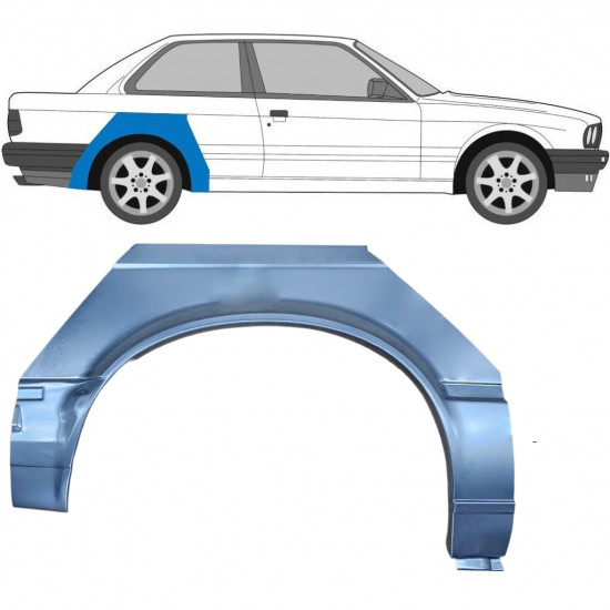 Painel de reparação do guarda-lamas traseiro para BMW 3 E30 1982-1987 / Direito 7807