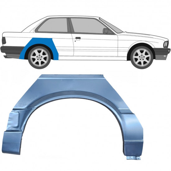 Painel de reparação do guarda-lamas traseiro para BMW 3 E30 1987-1994 / Direito 6385